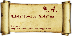 Mihálovits Alóma névjegykártya